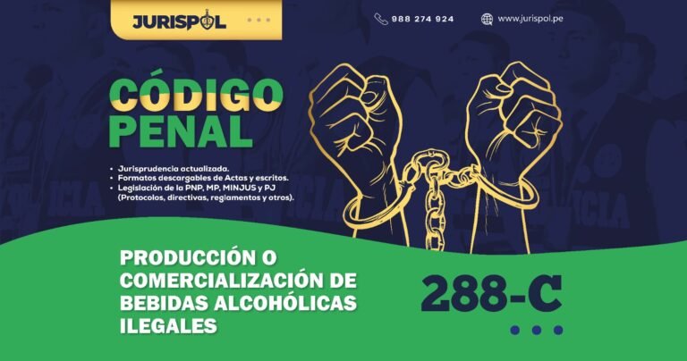 Artículo 288-C del Código Penal Peruano .- Producción o comercialización de bebidas alcohólicas ilegales