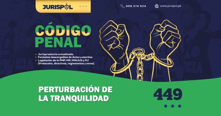 Artículo 449 del Código Penal Peruano.- Perturbación de la tranquilidad