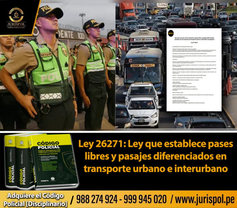 Ley 26271: Ley que establece pases libres y pasajes diferenciados en transporte urbano e interurbano