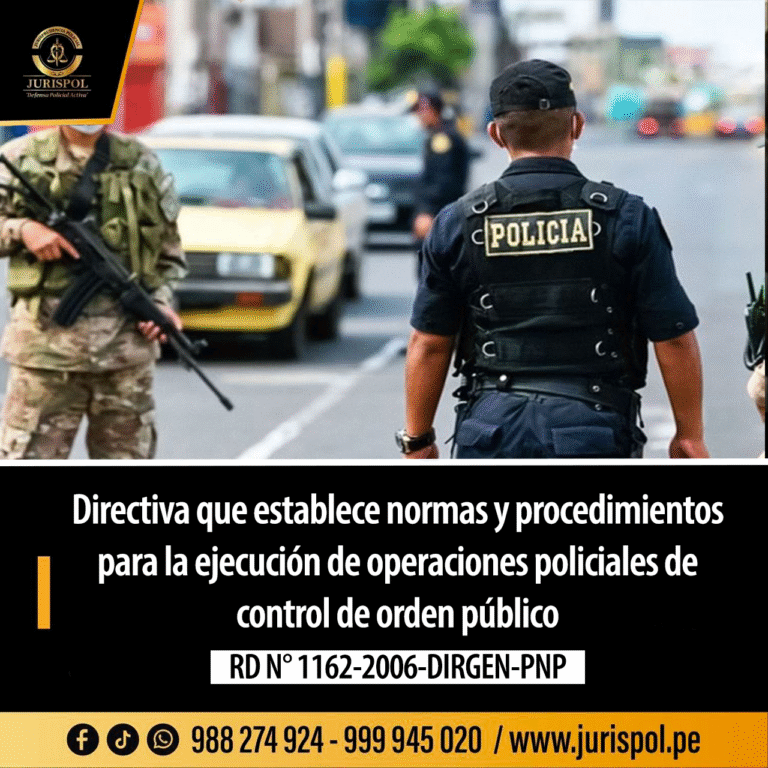 Directiva que establece normas y procedimientos para la ejecución de operaciones policiales de control de orden público [Directiva DGPNP 03-28-2006-B]