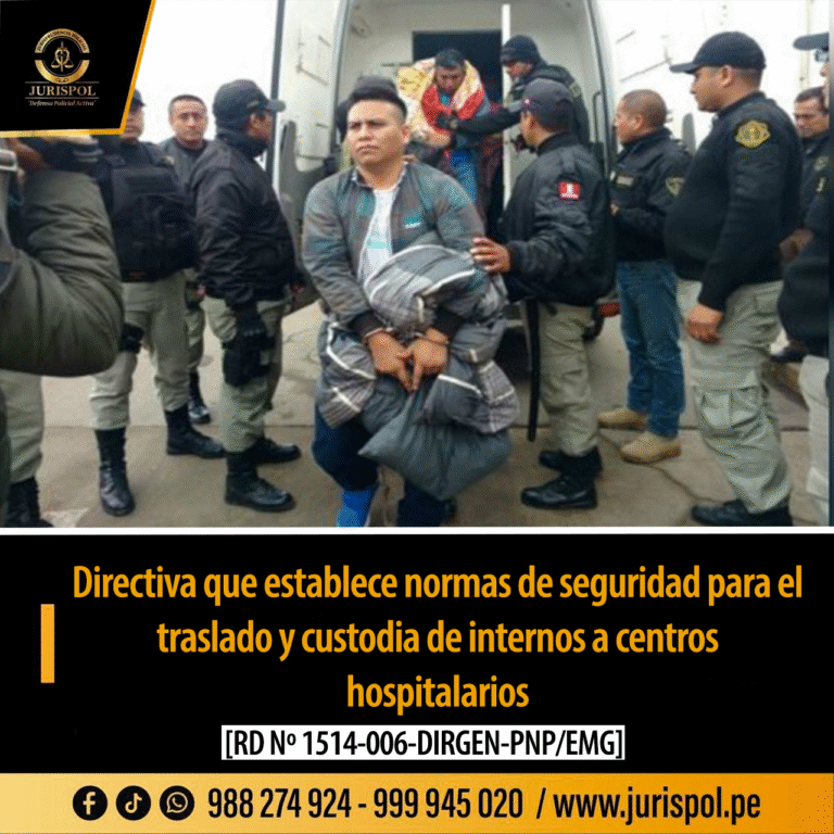 Directiva que establece normas de seguridad para el traslado y custodia de internos a centros hospitalarios [Directiva DGPNP  03-34-2006/EMG-PNP-B]