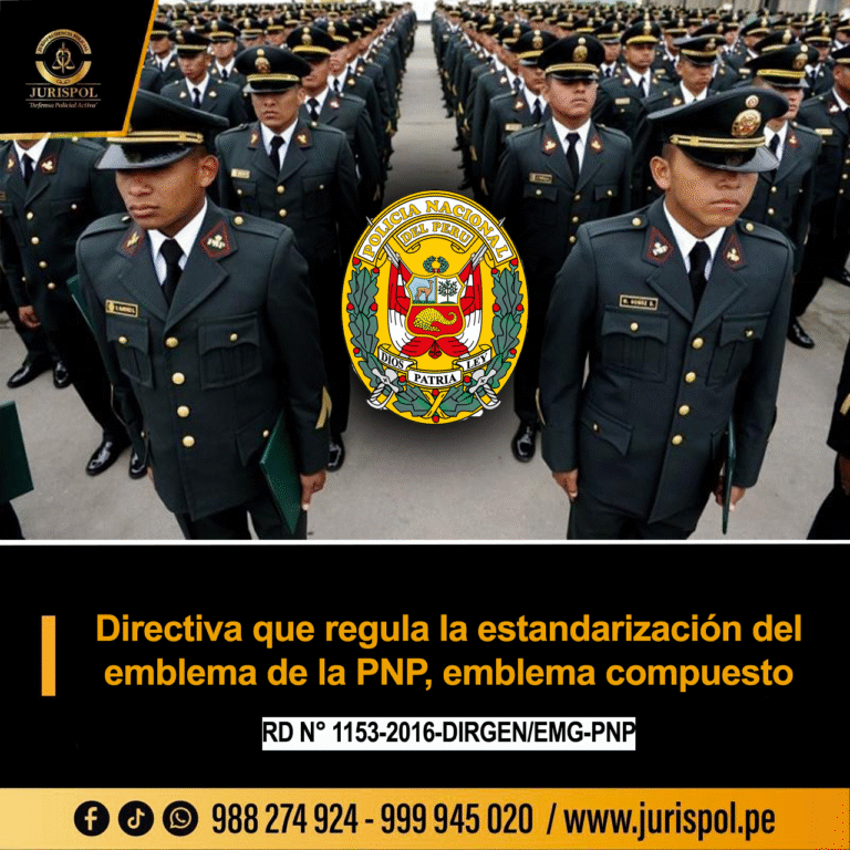 Directiva que regula la estandarización del emblema de la PNP, emblema compuesto [Directiva 10-32-2016-DIRGEN-PNP/DIRCIMA-PNP-B]