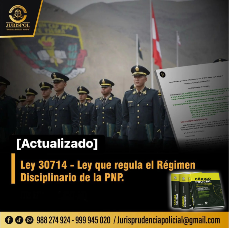 Ley 30714. Ley que regula el régimen disciplinario de la PNP [Actualizado 2026]