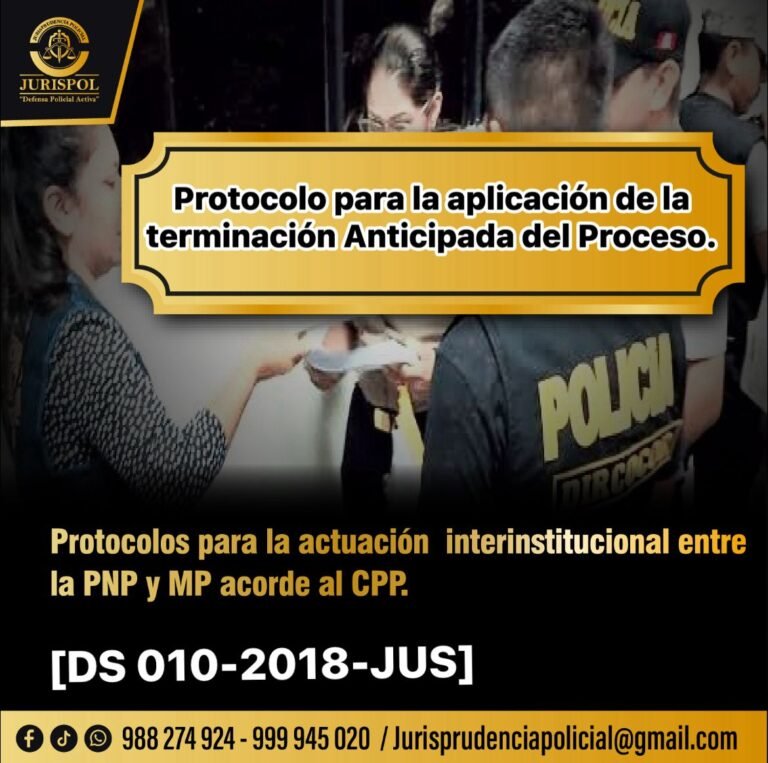 Protocolo para la aplicación de la terminación anticipada del proceso [DS 010-2018-JUS]