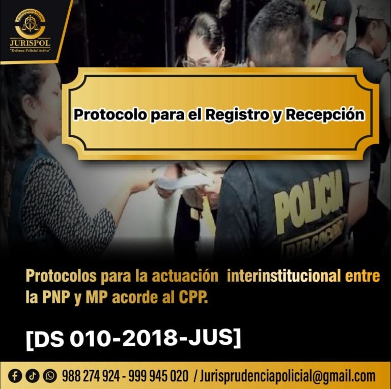 Protocolo para el Registro y Recepción [DS 010-2018-JUS]