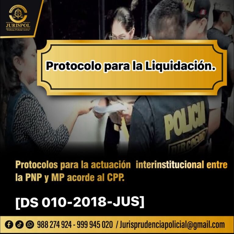 Protocolo para la Liquidación [DS 010-2018-JUS]
