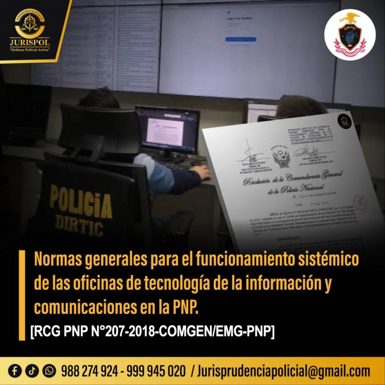 Directiva que establece nomas generales para el funcionamiento sistémico de las oficinas de tecnología de la información y comunicación en la PNP [Directiva 13-26-2018-COMGEN-PNP/SECEJE DIRTIC-SEC-UNIPLAE-B]