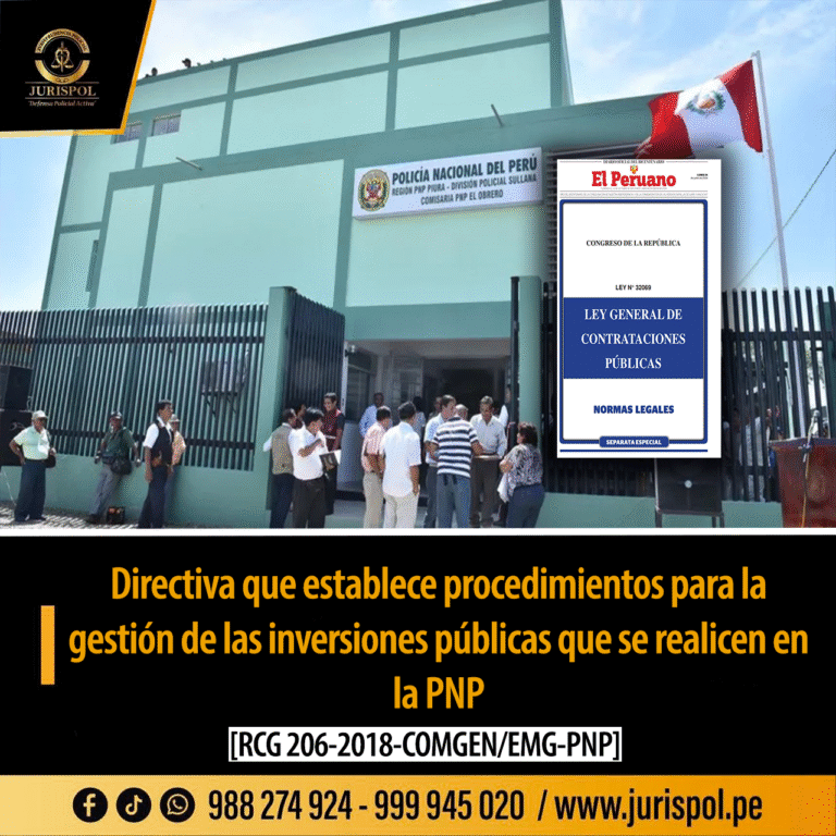 Directiva que establece normas y procedimientos para la gestión de las inversiones públicas que se realicen en la PNP [Directiva 11-29-2018-COMGEN-PNP/SECEJE-DIRPLAINS-DIVINV-B]