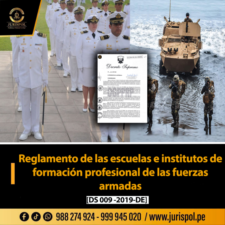 Reglamento de las escuelas e institutos de formación profesional de las fuerzas armadas [DS 009 -2019-DE]