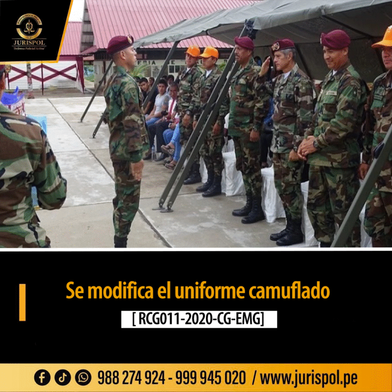 Se modifica el uniforme camuflado [RCG 011-2020-CG PNP/CG-EMG] [RCG 011-2020-CG PNP/CG-EMG]