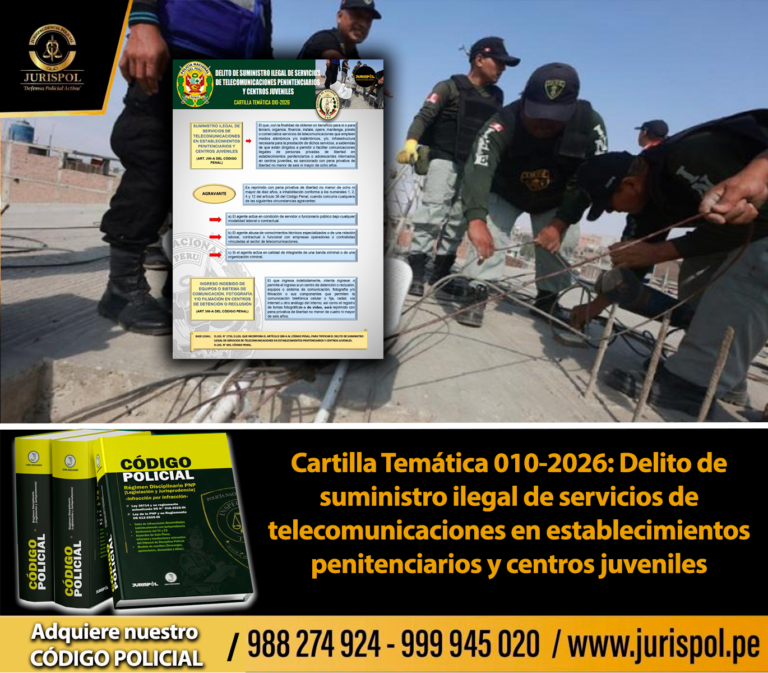 Cartilla Temática 010-2026: Delito de suministro ilegal de servicios de telecomunicaciones en establecimientos penitenciarios y centros juveniles