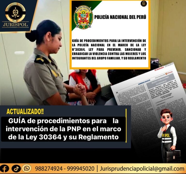 Guía de procedimientos para la intervención de la PNP en el marco de la ley N° 30364