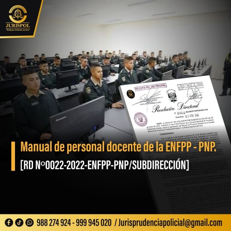 Manual de Personal Docente de la ENFPP PNP [RD 022-ENFPP-PNP-SUBDIRECCIÓN]