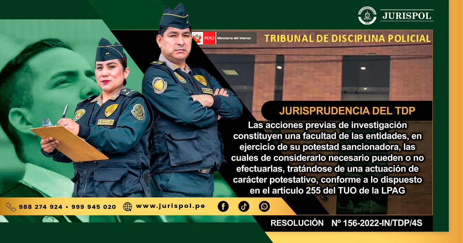 Las acciones previas de investigación constituyen una facultad de las entidades, en ejercicio de su potestad sancionadora, las cuales de considerarlo necesario pueden o no efectuarlas, tratándose de una actuación de carácter potestativo, conforme a lo dispuesto en el artículo 255 del TUO de la LPAG [RESOLUCIÓN Nº 156-2022-IN/TDP/4S]