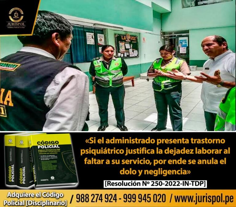 Se exime de responsabilidad administrativo disciplinario si se evidencia que el investigado se encontraba en una situación de trastorno emocional depresivo [Resolución 250-2022-IN/TDP/2S]