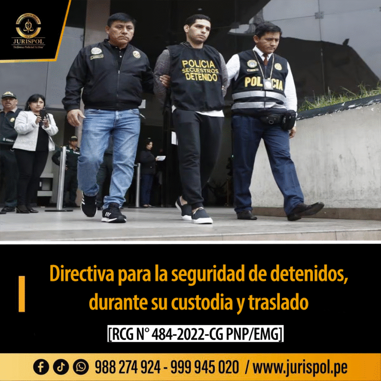Directiva para la seguridad de detenidos, durante su custodia y traslado [Directiva 18-2022-COMGEN PNPDIRNIC-DIRINCRI-SEC.B]