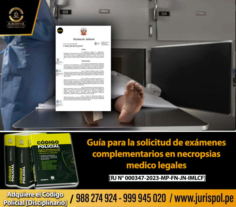 Guía para la solicitud de exámenes complementarios en necropsias medico legales [RJ 000347-2023-MP-FN-JN-IMLCF]