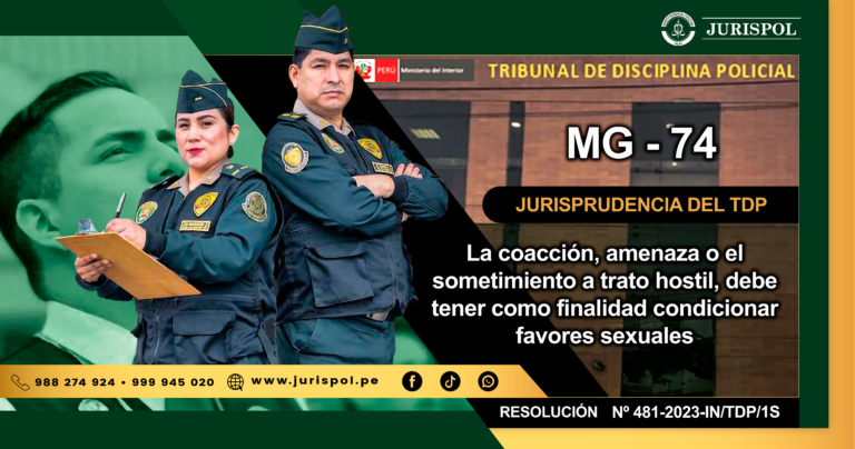 MG-74. La coacción, amenaza o el sometimiento a trato hostil, debe tener como finalidad condicionar favores sexuales