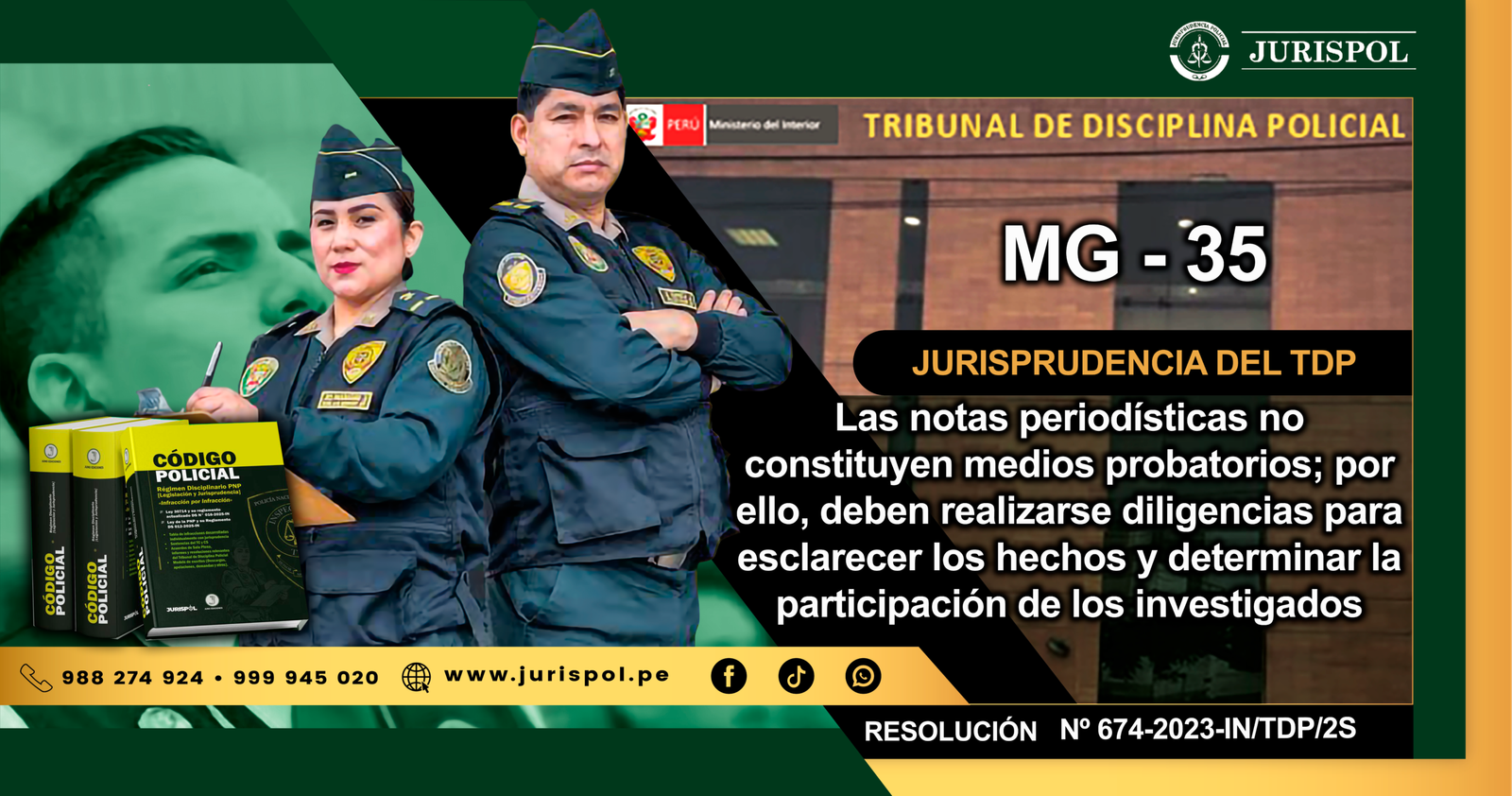 MG-35.- Las notas periodísticas no constituyen medios probatorios; por ello, deben realizarse diligencias para esclarecer los hechos y determinar la participación de los investigados [Resolución Nº 674-2023-IN/TDP/2S]