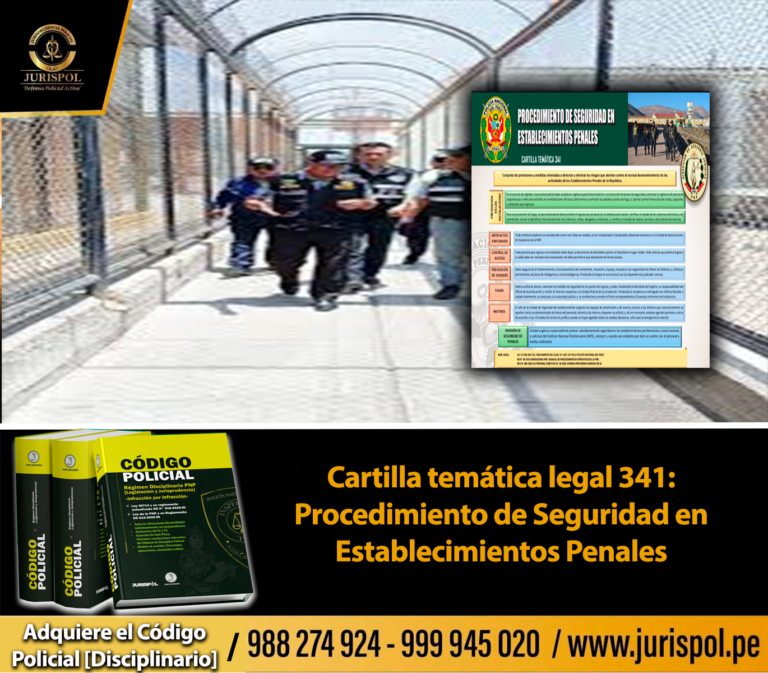 Cartilla temática legal 341: Procedimiento de Seguridad en Establecimientos Penales