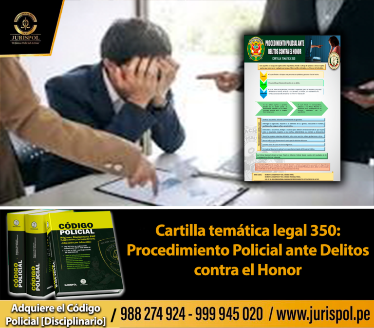 Cartilla temática PNP 350-2023: Procedimiento Policial ante Delitos contra el Honor