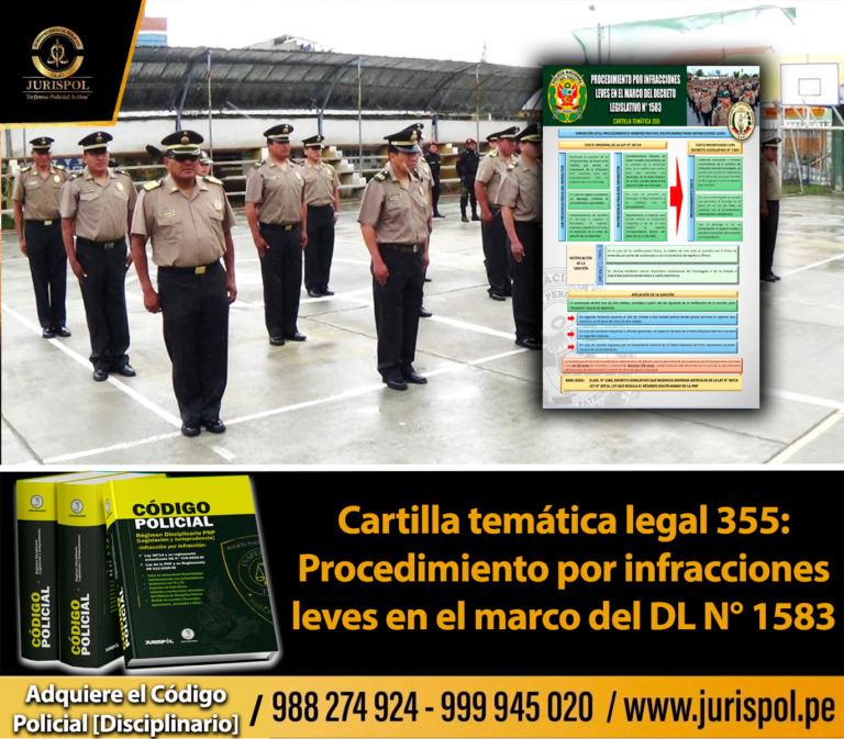 Cartilla temática PNP 355-2023: Procedimiento por infracciones leves en el marco del DL N° 1583