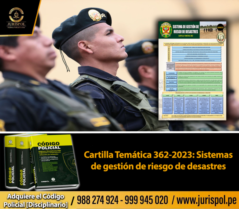 Cartilla temática PNP 362-2023: Sistemas de gestión de riesgo de desastres