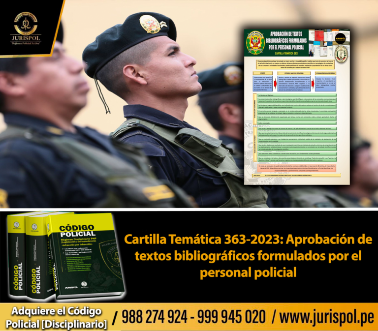 Cartilla temática PNP 363-2023: Aprobación de textos bibliográficos formulados por el personal policial