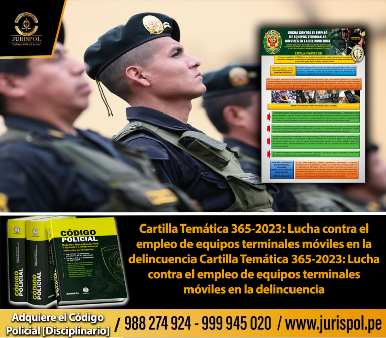 Cartilla temática PNP 365-2023: Lucha contra el empleo de equipos terminales móviles en la delincuencia