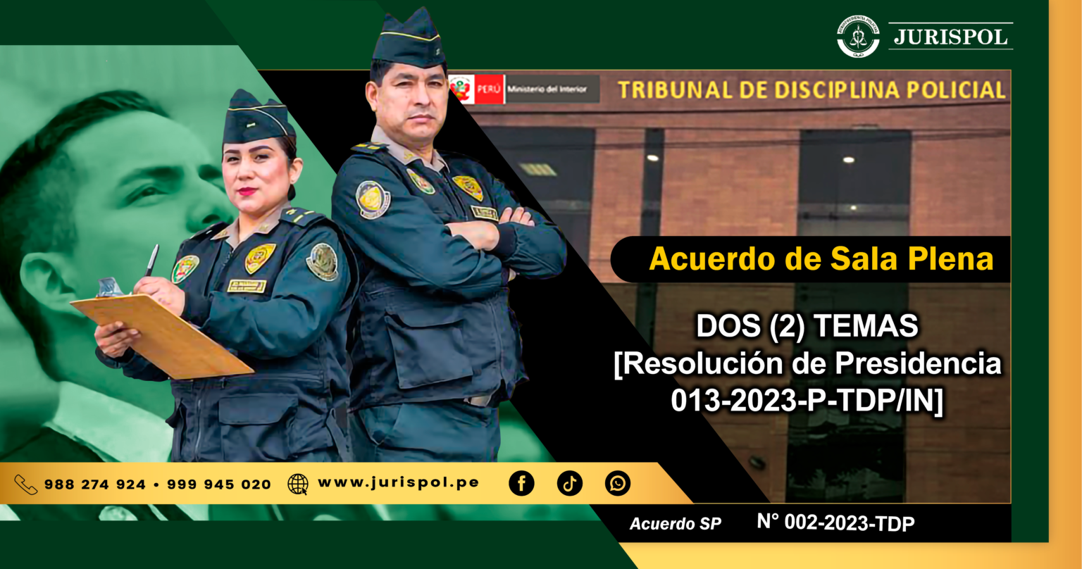 Acuerdos de Sala Plena 001-2023 del Tribunal de disciplina policial [RP ...