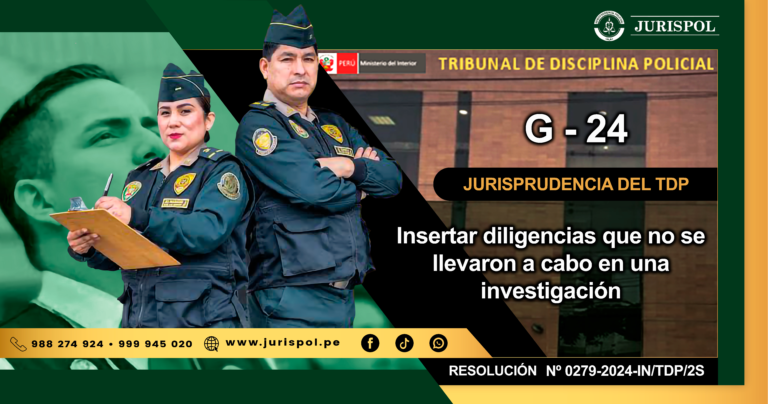 G-24.- Insertar diligencias que no se llevaron a cabo en una investigación