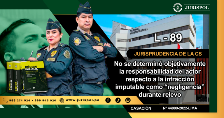 L-89.- No se determinó objetivamente la responsabilidad del actor respecto a la infracción imputable como “negligencia” durante relevo