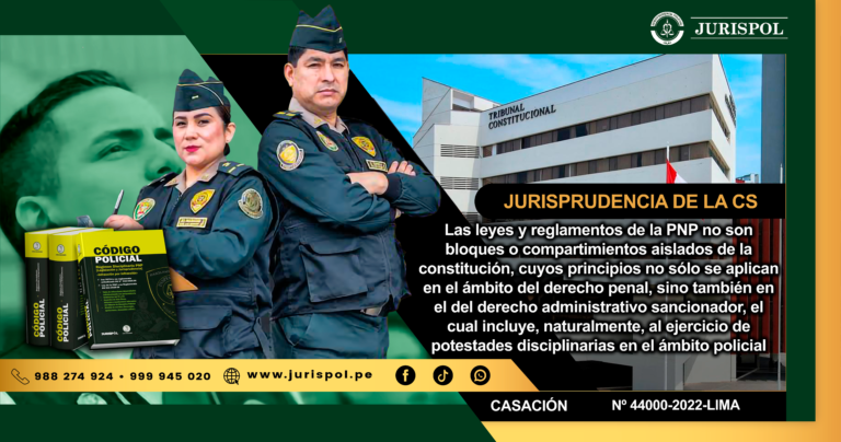 Las leyes y reglamentos de la PNP no son bloques o compartimientos aislados de la constitución, cuyos principios no sólo se aplican en el ámbito del derecho penal, sino también en el del derecho administrativo sancionador, el cual incluye, naturalmente, al ejercicio de potestades disciplinarias en el ámbito policial