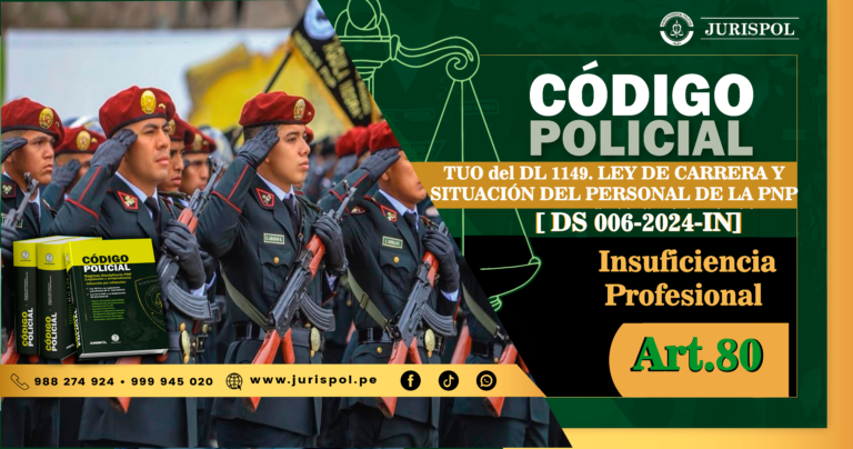 Artículo 80. Insuficiencia Profesional.- TUO de la Ley de la carrera y situación del Personal PNP [DS 006-2024-IN]