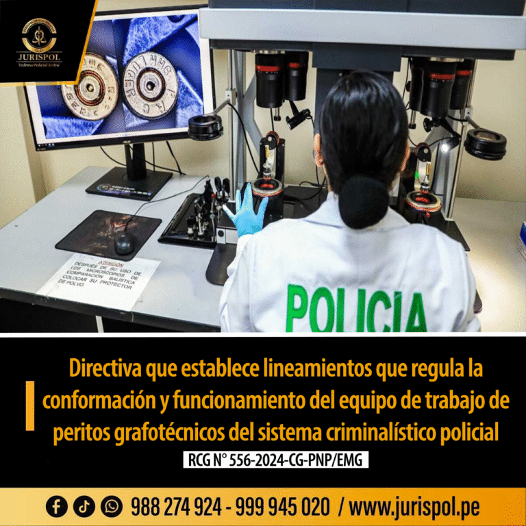 Directiva que establece lineamientos que regula la conformación y funcionamiento del equipo de trabajo de peritos grafotécnicos del sistema criminalístico policial [Directiva 31-2024-COMOPPOL-PNP/DIRCRI-DIVLACRI]
