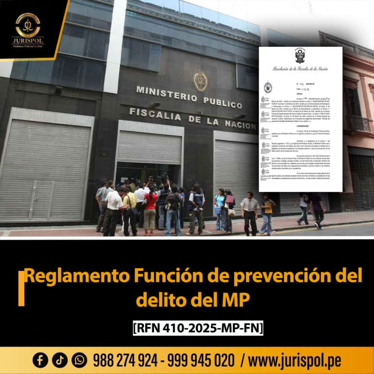 Reglamento Función de prevención del delito del MP [RFN 410-2025-MP-FN]