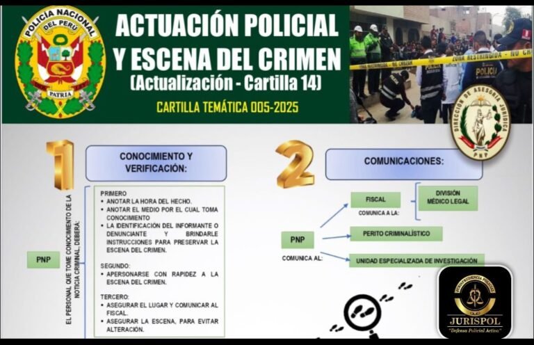 Cartilla temática 005-2025: Actuación policial y escena del crimen