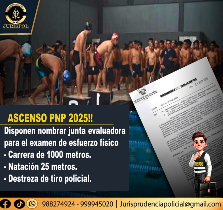 Ascenso PNP 2025: Disponen nombrar junta evaluadora para examen físico, tiro y conocimientos