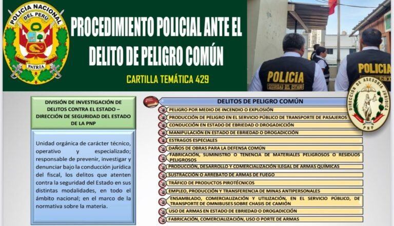 Cartilla temática N° 429-2024: Procedimientos ante el delito de peligro común