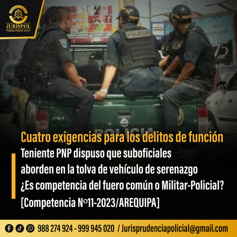 No es delito de función: Teniente PNP ordena a suboficiales abordar en la tova del vehículo de serenazgo