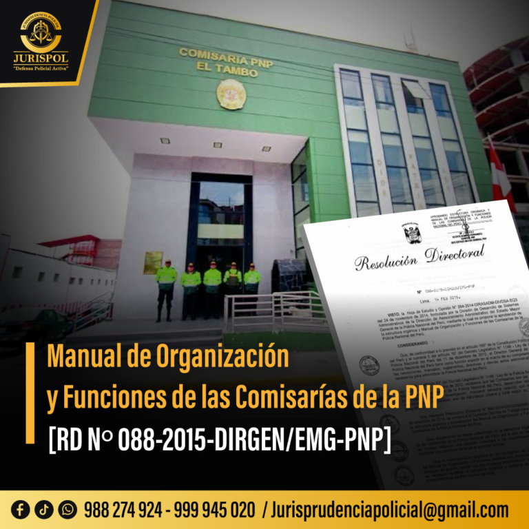 MOF: Manual de Organización y Funciones de las Comisarías PNP [RD 98-2015-DIRGEN-EMG-PNP]