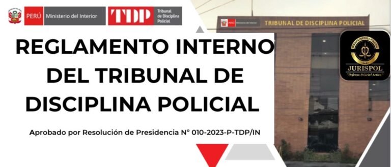 Reglamento del Tribunal de disciplina policial [RP. 010-2023-P-TDP/IN]