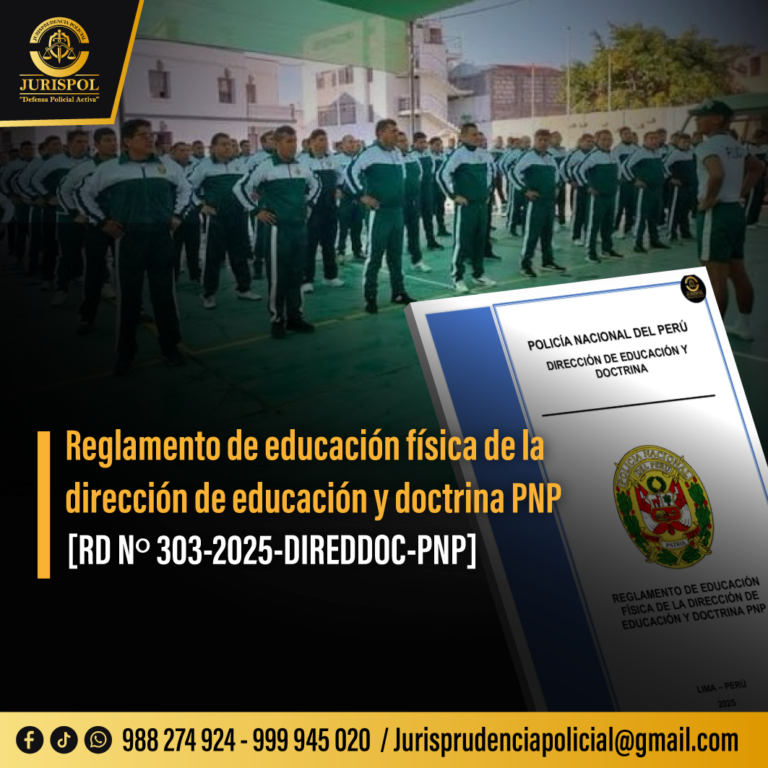 Reglamento de educación física de la Dirección de educación y doctrina PNP [RD Nº 303-2025-DIREDDOC-PNP]
