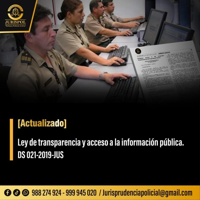 TUO de la Ley 27806, Ley de Transparencia y Acceso a la Información Pública [DS 021-2019-JUS]