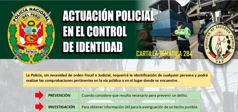 Cartilla Temática 284-2023. Actuación Policial en el control de identidad