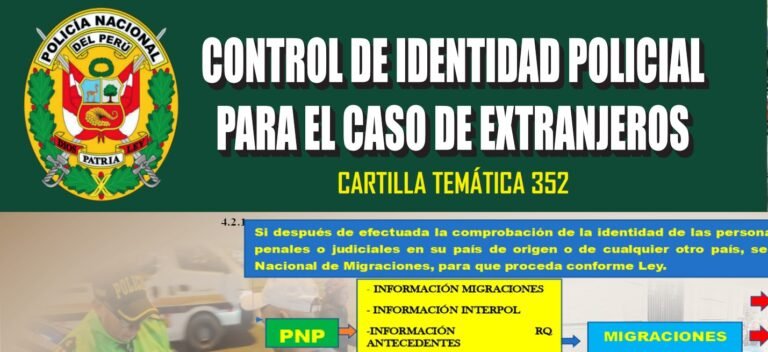 Cartilla Temática 352-2023. Control de Identidad Policial para el caso de Extranjeros
