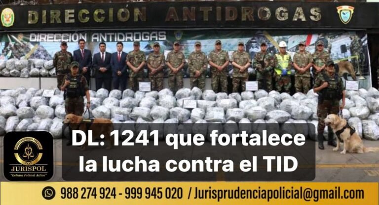 DL 1241 que fortalece la lucha contra el tráfico ilícito de drogas