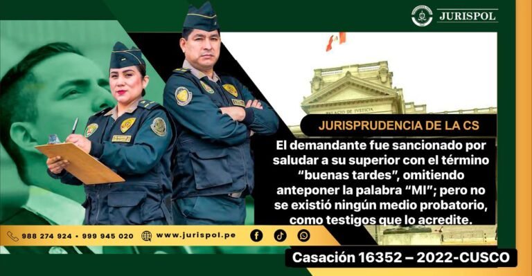 El denunciante, fue sancionado por saludar a su superior con el término “buenas tardes”, omitiendo anteponer la palabra “MI”; pero no se existió ningún medio probatorio, como testigos que acredite que se cometió la infracción
