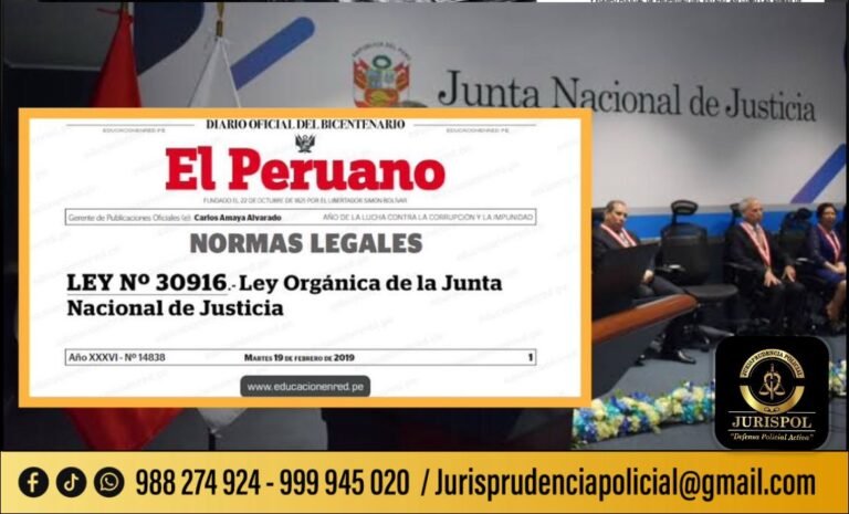 Ley 30916: Ley Orgánica de la Junta Nacional de Justicia. JNJ