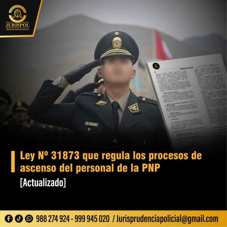 Ley 31873 que regula los procesos de ascensos del personal de la PNP